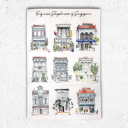 Tea towel - Turquoise Shophouses of Singapore